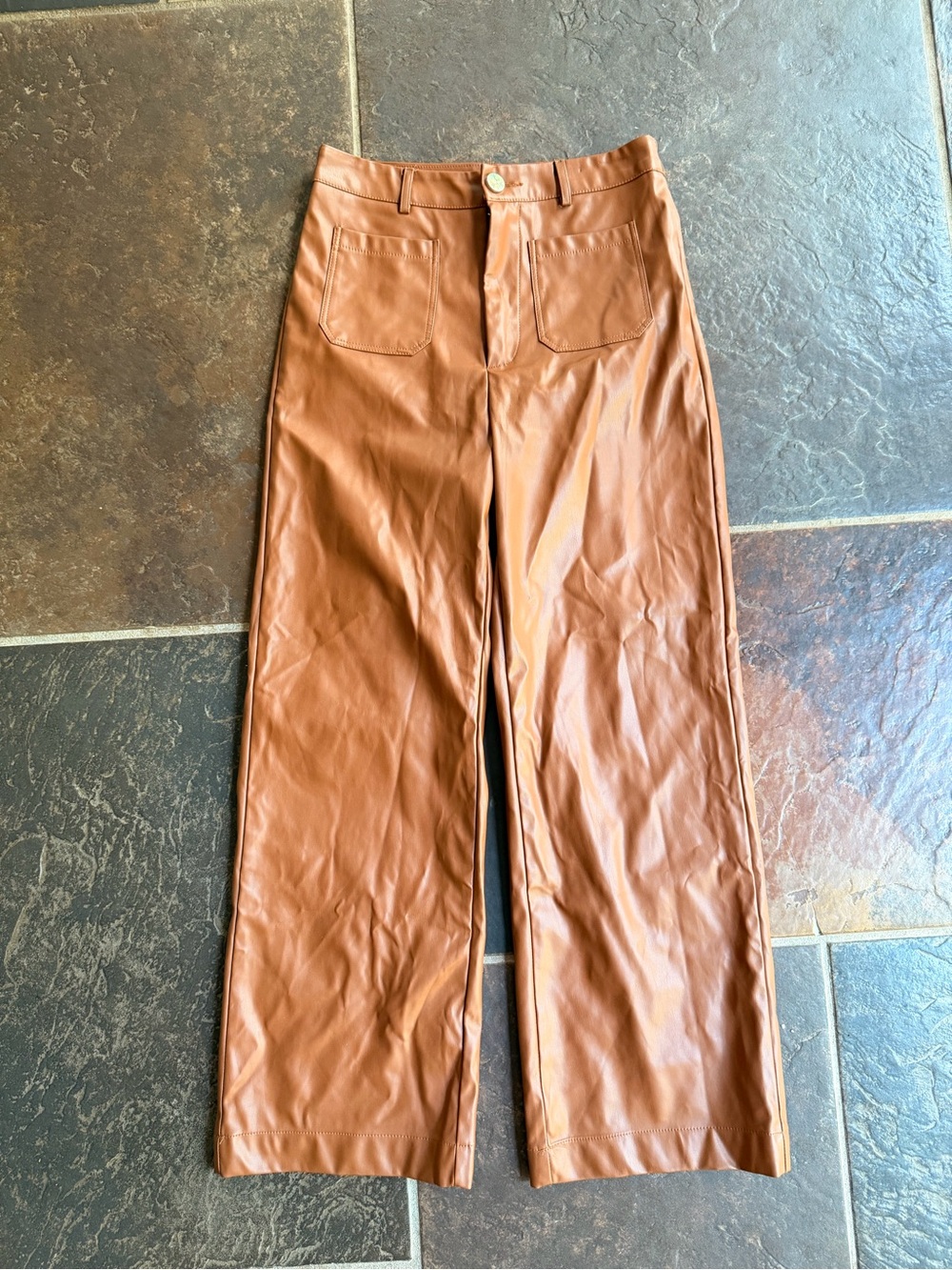 Emery Rose Faux Leather Straight Leg Pants